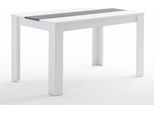 Set Da Pranzo Con Tavolo 135×80 Cm In Legno Rivestito In Melamina E Sedie In Polipropilene Rinforzato Con Fibra Di Vetro - Design Moderno, Robusto E Salvaspazio Per Cucina E Sala Da Pranzo - Ulisse + Martina - Antracite/Bianco/Nero