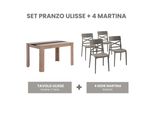 Set Da Pranzo Con Tavolo 135×80 Cm In Legno Rivestito In Melamina E Sedie In Polipropilene Rinforzato Con Fibra Di Vetro - Design Moderno, Robusto E Salvaspazio Per Cucina E Sala Da Pranzo - Ulisse + Martina - Tortora/Quercia/Nero