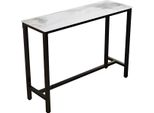 Tavolo Da Bar Milano - 120 Cm - Aspetto Marmo - Bianco/Grigio - Tavolo Da Bar Moderno/Lussuoso Per Cucina E Soggiorno