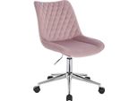 Sedia Da Ufficio Deluxurious - Rosa - Sedia Da Ufficio Ergonomica Per Adulti - Su Rotelle - Regolabile In Altezza - In Velluto - Senza Braccioli