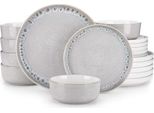 Set Da Portata Velentino - 18 Pezzi - 6 Persone - Ceramica Beige - Piatti Per La Cena, Piatti Fondi E Piatti Per La Colazione - Moderno E Senza Tempo