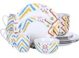 Set Da Portata Belviano - 16 Pezzi - 4 Persone - Bianco - Piatti Da Portata, Piatti Fondi E Piatti Da Colazione - Ceramica