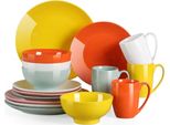 Set Da Portata Montario - 16 Pezzi - 4 Persone - Zomers Design - Piatti Per La Cena, Piatti Fondi E Piatti Per La Colazione - Robuste Stoviglie In Ceramica