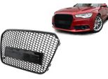 Griglia A Nido D'ape Griglia Per Audi A6 C7 4G 2011-2014 Berlina Avant Nero Lucido Senza Emblema.