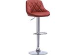 Sgabello Da Bar Di Design Serino - Con Schienale - Robusto - Sgabello Da Bar Ergonomico - Altezza Seduta 60-82Cm - Rosso Scuro - 1 Pezzo - Cucina E Bar - Altezza Regolabile
