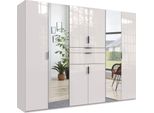 Armadio Ad Ante Battenti Moldau Armadio Con Specchio, Disponibile In Bianco / Bianco Lucido