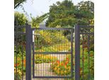 Jiubiaz Cancello Da Giardino Cancello Da Giardino Porta Recinzione Cancello Da Giardino 100 × 100 Cm Antracite, Cancello Da Giardino Porta Recinzione In Acciaio Zincato Con Serratura, Porta Da Giardino, Con Serratura Maniglia E Chiave
