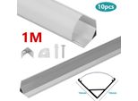 Swanew 10X1M Led Profilo In Alluminio Striscia Led Modelli Interni Di Binari In Alluminio, Forma A V