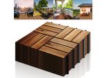 Yakimz 5M² Piastrelle Di Legno A Mosaico In Legno Di Acacia 44 Pezzi 30X30 Cm Piastrelle Per Balconi Piastrelle Per Giardini Piastrelle Per Terrazze Per Giardino Balcone