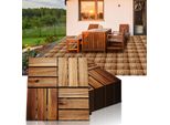 Yakimz 1M² Piastrelle Di Legno A Mosaico In Legno Di Acacia 11 Pezzi 30X30 Cm Piastrelle Per Balcone Piastrelle Per Giardino Piastrelle Per Terrazza Piastrelle Per Giardino Terrazza Balcone