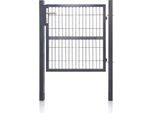 Cancello Da Giardino Jiubiaz Cancello Per Recinzione 100 X 100 Cm Tubo In Acciaio Zincato Incl. Serratura E Chiave Cancello Per Recinzione Cancello Da Giardino Misura Della Rete 20 × 5 Cm Antracite Antiruggine