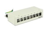 Delock Patchpanel 8 Keystone Ports Metall Grau