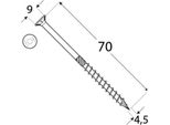 Dmx - Viti Da Costruzione Per Legno Con Testa Svasata Cs 4,5 Mm - Torx - Zinco Galvanizzato