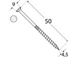 Dmx - Viti Da Costruzione Per Legno Con Testa Svasata Cs 4,5 Mm - Torx - Zinco Galvanizzato