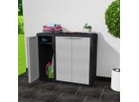 Vidaxl Armadio Da Giardino A 2 Ripiani Nero E Grigio