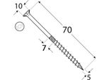 Dmx - Viti Da Costruzione Per Legno Con Testa Svasata Cs - 5Mm Torx - Zinco Galvanizzato