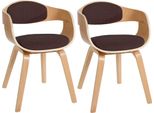 Clp Set Di 2 Sedie Kingston In Tessuto Con Imbottitura E Robusta Struttura In Legno, Naturale/Blu Naturale