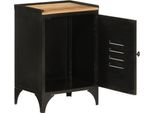 Mobile Da Bagno 40X30X60 Cm In Ferro E Legno Massiccio Di Mango