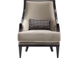 Poltrona Wing Chair Poltrona Monoposto In Tessuto Grigio Soggiorno Classicoе