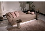 Divano Con Chaise Longue Reclinabile Beige Tessuto Moderno Per Rivestimento
