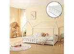 Letto Per Bambini 'Hesel' Con Materasso Anticaduta A Doghe 140 X 200 Cm Bianco