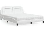 Vidaxl Letto "Viana"" Con Materasso Bianco 160X200 Cm In Pelle Finta"