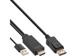 Inline® Cavo Convertitore Da Hdmi A Displayport, 4K/30Hz, Nero, 1M