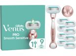 Rasoio Da Donna Gillette Venus Deluxe Smooth Sensitive, Rasoio Da Donna + 9 Lamette Con Lama A 5 Pieghe, Regalo Per Donne