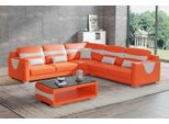 Arancione Design Set Angolare Divano In Pelle A L In Pelle