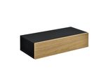 In And Outdoormatch Mensola A Muro Michel - Con Cassetto - 50X24X12Cm - Look Nero E Legno - Truciolare - Look Moderno