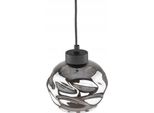 Lampada Da Soffitto 150 Cm Nera Con 1 Paralume Scanalato In Grafite