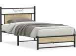 Vidaxl Struttura Letto Senza Materasso Rovere Sonoma 107X203 Cm Materiale A Base Di Legno