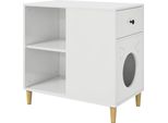 Vidaxl Casetta Per Gatti Bianco Lucido 72 X 42,5 X 70 Cm Materiale A Base Di Legno