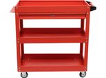 Carrello Portautensili - Carrello Da Officina Su Ruote - Rotelle Con Freno - Portata 150 Kg - Acciaio Laminato A Freddo - 76,3×35,3×83,5 Cm - Rosso