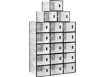 Scatole Per Scarpe - Scatole Impilabili - Set Di 18 - Porta Magnetica - Fronte Trasparente - 35X25X19 Cm - Plastica Pp - Blu