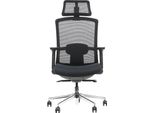 Sedia Da Ufficio Girevole Ergonomica Mitte, Base Cromata, Braccioli Regolabili, Seduta Scorrevole (Avanti-Indietro), Nero