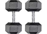 Set Di Manubri - Pesi - Manubri - Per L'allenamento Della Forza E L'home Fitness - Manubri Compatti In Acciaio 25Kg - Set Di 2