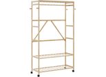 Vidaxl Stendibiancheria Con Ripiani E Rotelle 110X40X180 Cm In Bambù