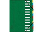 Organizer Exacompta, Din A4, Cartone, 12 Cartelle, Verde