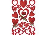 Etichette Decorative Cuori E Rose 3 Fogli.