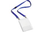 Durable Portanome A6 In Pp Con Cordoncino In Tessuto 20 Duo, 10 Pezzi, Blu Scuro, 852507