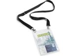 Durable Portanome A6 In Pp Con Cordoncino In Tessuto 20 Duo, 10 Pezzi, Nero, 852501