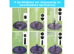 Jiubiaz Pompa Solare Da Giardino 190L/H 7V/1.5W Fontana Fontana Pompa Stagno Moduli Solari Stagno Acqua Caratteristica Fontana Solare