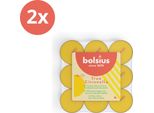 Bolsius - Vera Citronella - Lampade Profumate - 18 Pezzi Per Confezione - Giallo - Value Pack - 36 Pezzi - 2 Confezioni