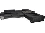 Divano Angolare In Pelle + Imbottitura Usb Seduta Suite Zona Giorno Design Xxl Forma U Angolare