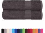 Vidaxl Asciugamani Da Doccia 2 Pz. Antracite 70X140 Cm 360 G/M² 100% Cotone