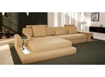 Pelle Lform Zona Giorno Grande Xxl Divano + Cuscino Usb Set Angolare Tessuto