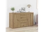 Vidaxl Credenza In Rovere Lavorata A Mano 120 X 36 X 69 Cm Materiale A Base Di Legno