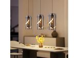 Zmh Led Lampada A Sospensione Per Tavolo Da Pranzo Lampada A Sospensione In Vetro 3 Fiamme Lampada A Sospensione Per Tavolo Da Pranzo Grigio Fumo Lampada A Sospensione Regolabile In Altezza 3000K Per Sala Da Pranzo