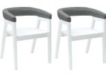 Vidaxl Sedie Da Pranzo 2 Pezzi Bianco 54 X 57 X 73 Cm Legno Massiccio Di Gomma